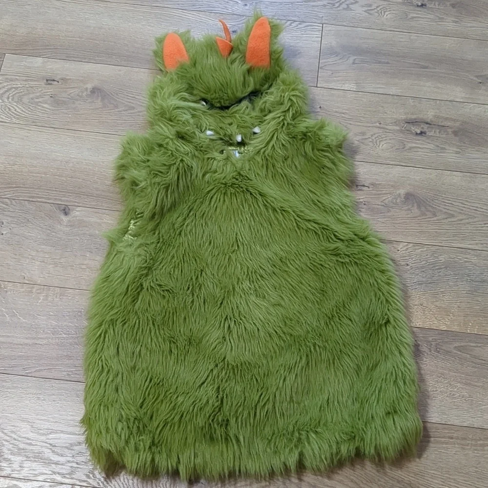 GYMBOREE Cute Fluffy Green Monster Costume Dress Up Halloween size  6-7 years